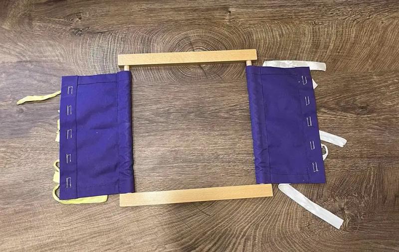 разтворени лилави платове на рамка