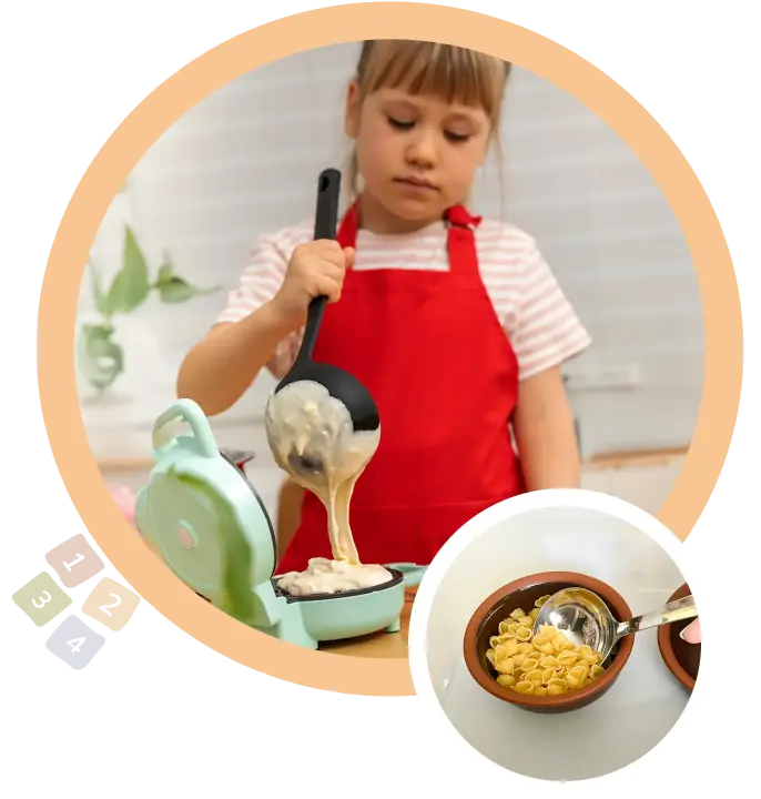 дете пресивпва с черпак