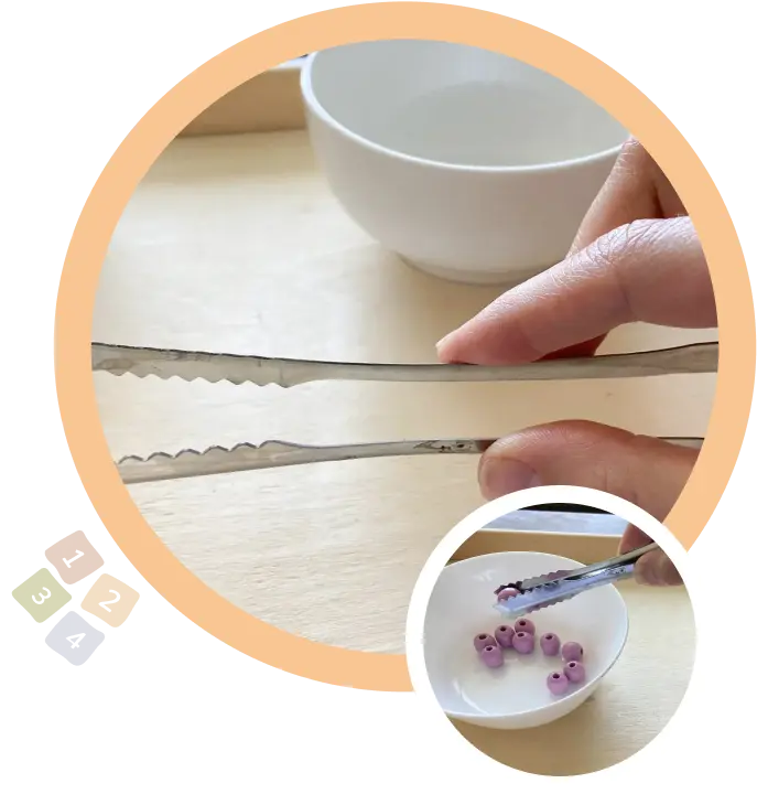 щипка и мъниста в купичка