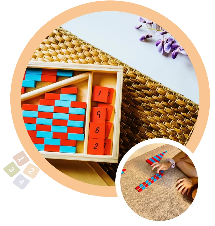 Монтесори малки числови летви