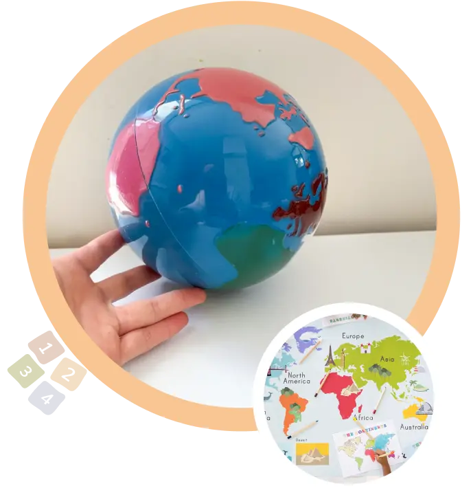 Монтесори глобус Континенти