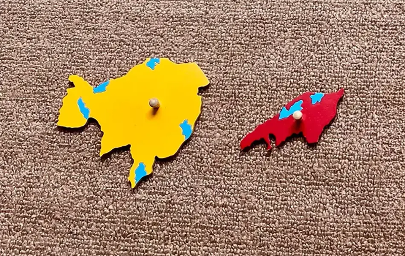 части от Монтесори пъзел "Карта на света"