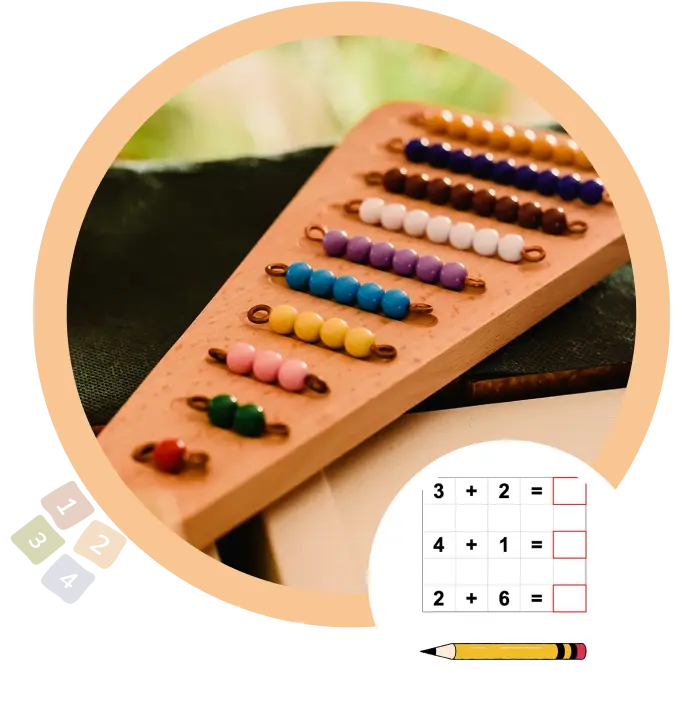 низове от цветни мъниста от 1 до 10 