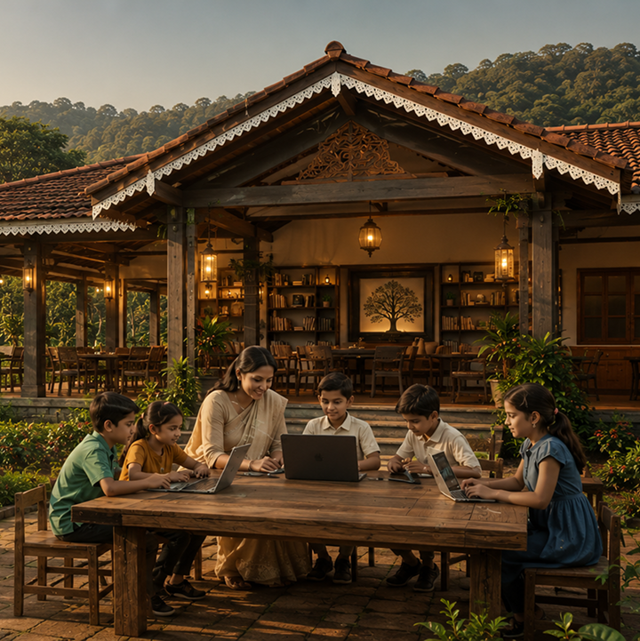 Children learning at Alokashala