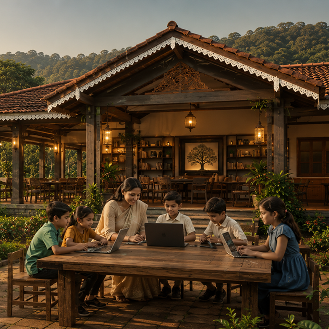 Children learning at Alokashala
