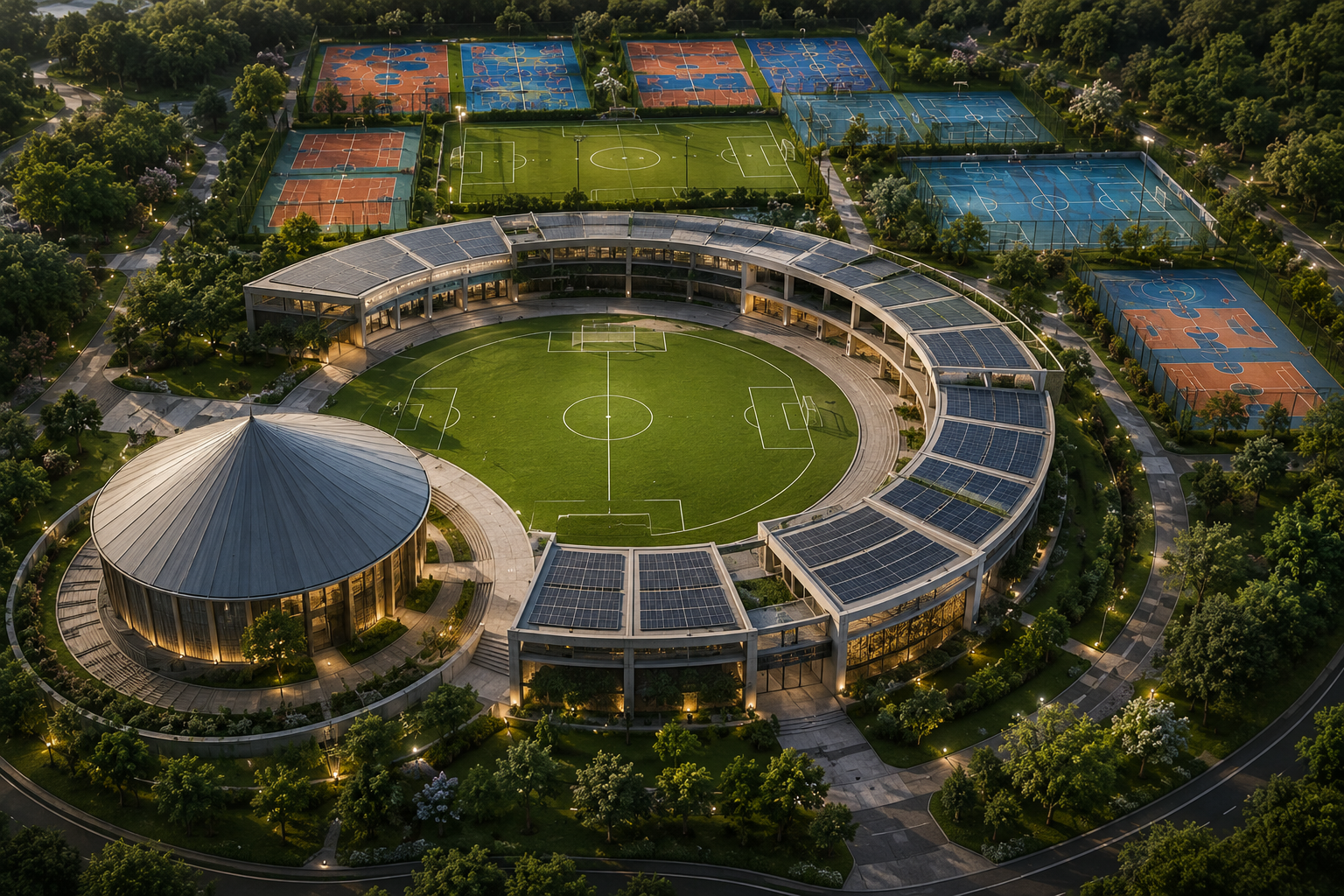 Sports arena in the LIFT Shelters township