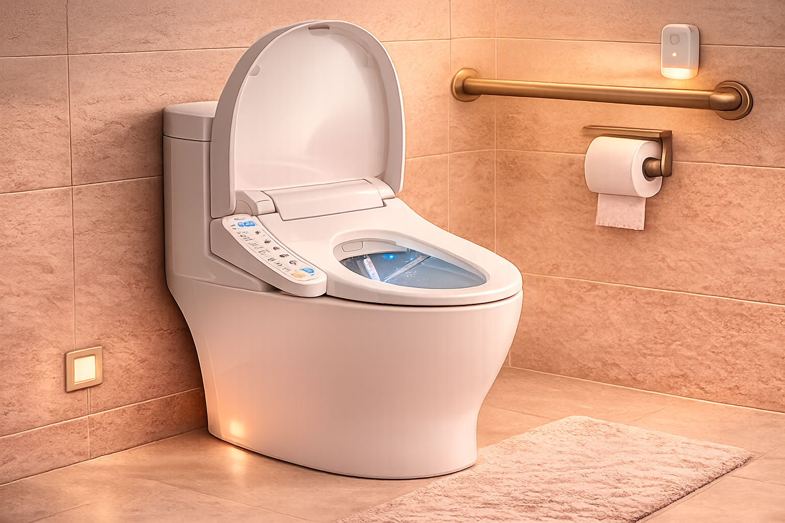 Accessible bathroom with a smart toilet