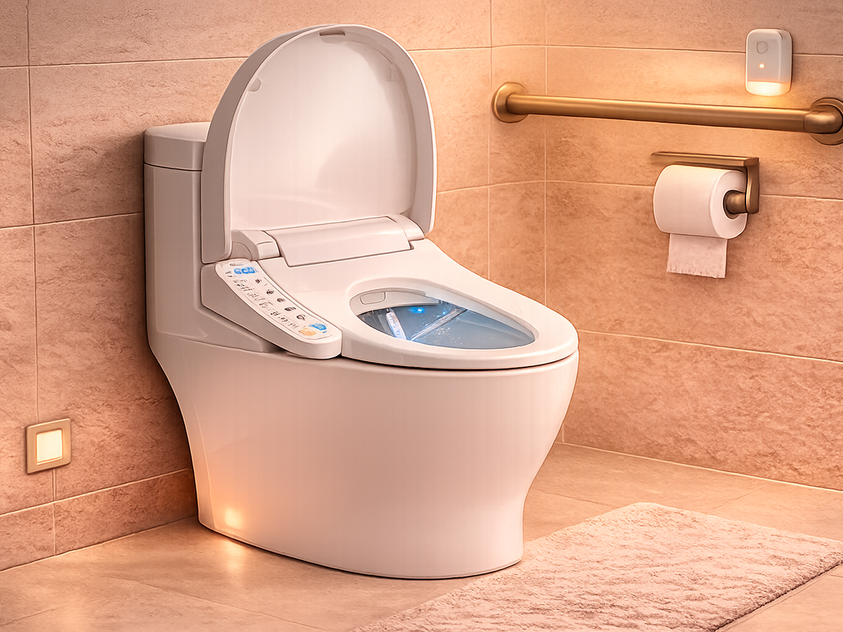 Accessible bathroom with a smart toilet