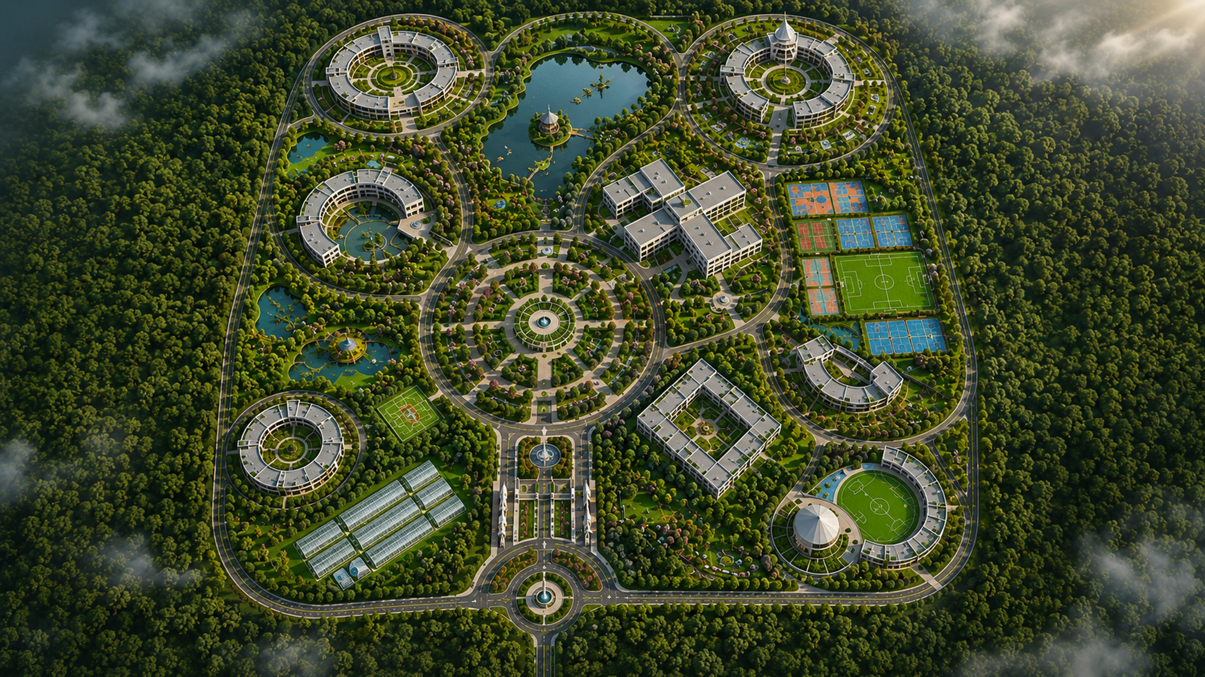 Aerial master plan of the LIFT Shelters township