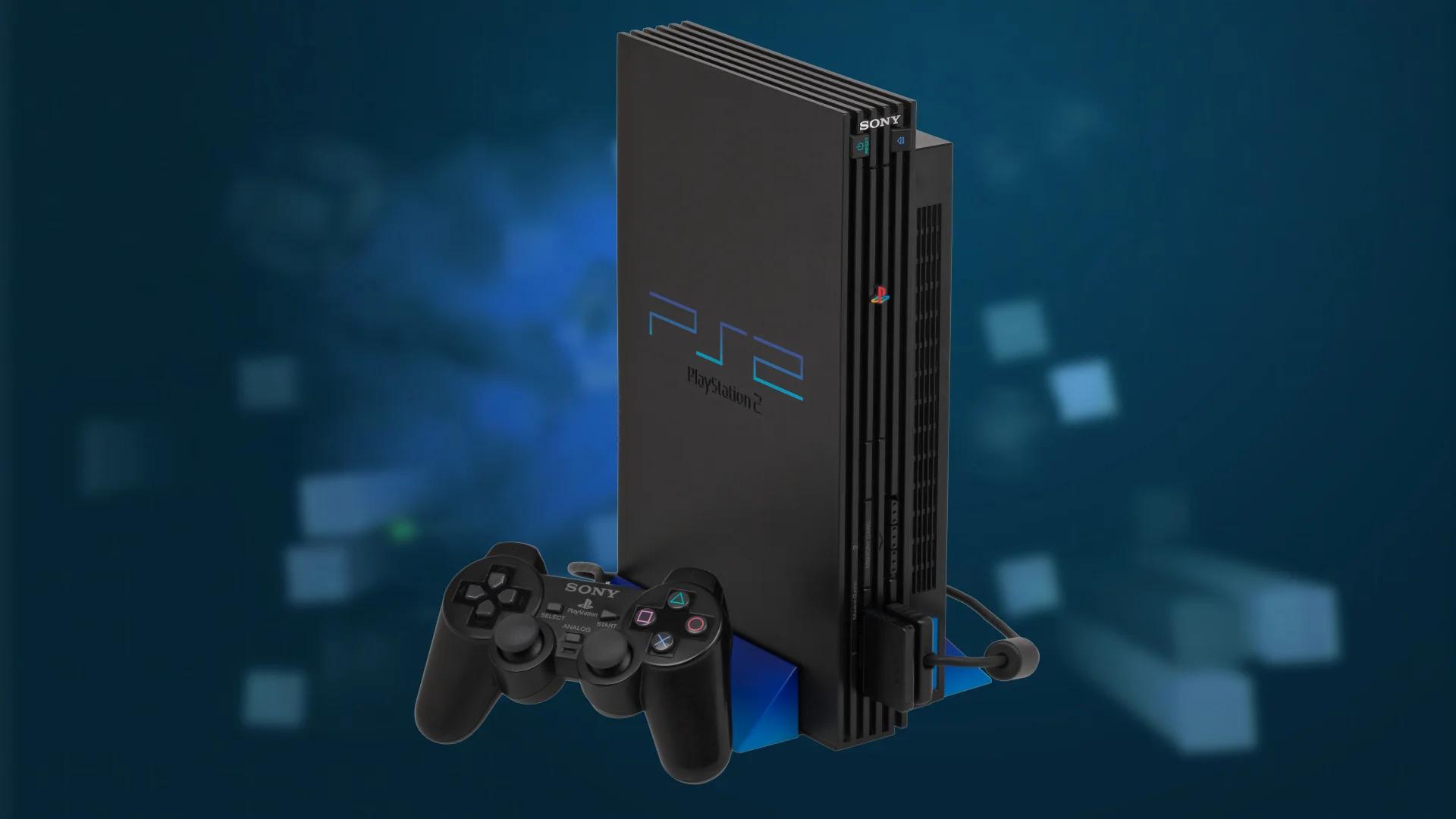 A Sony PlayStation 2 console.