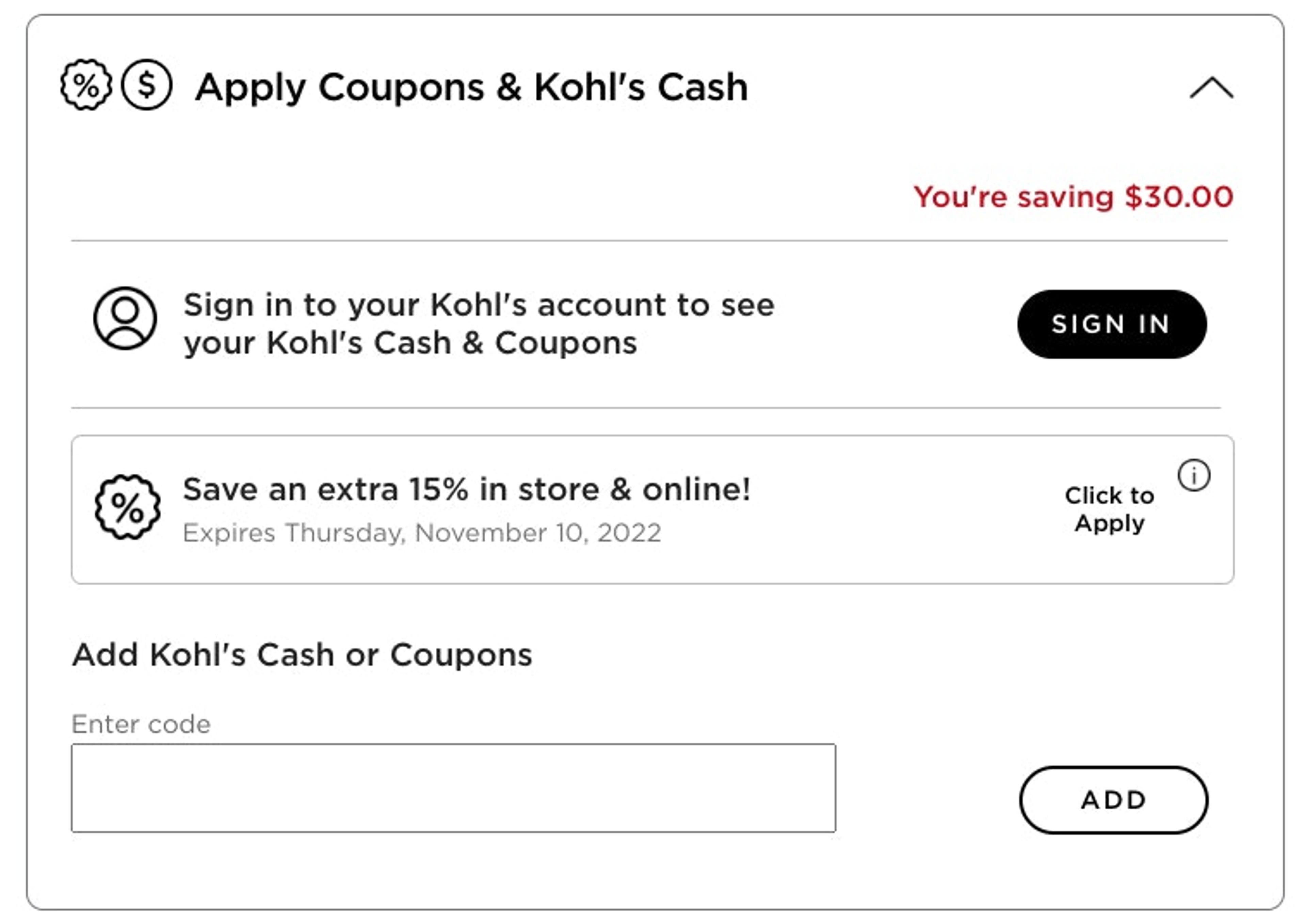 apply kohls cash