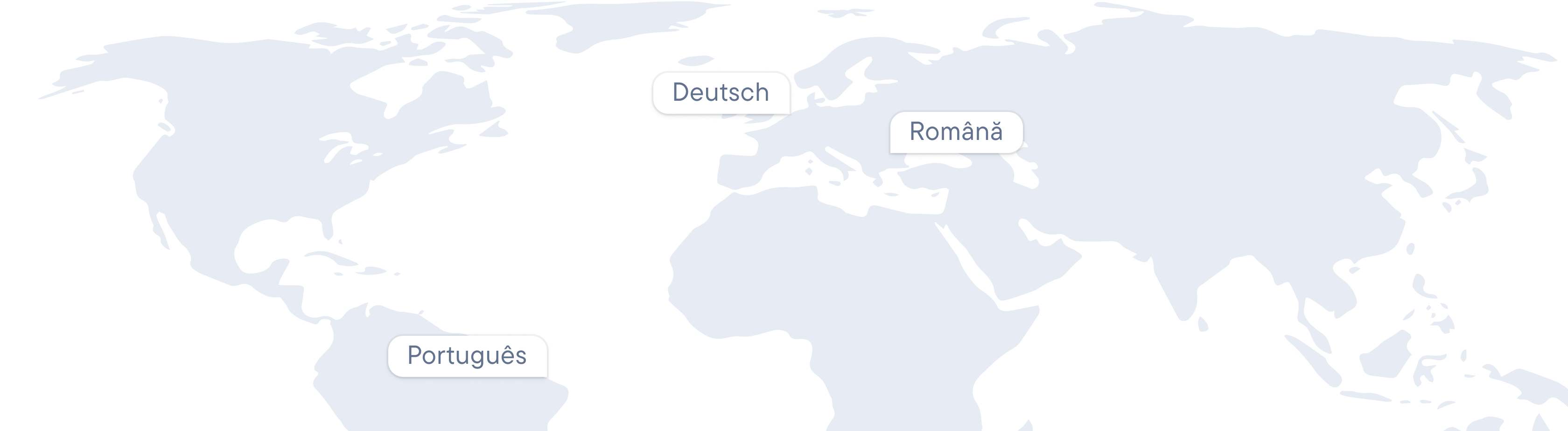 World map interface displaying language labels, indicating support for multilingual delivery notifications across regions.