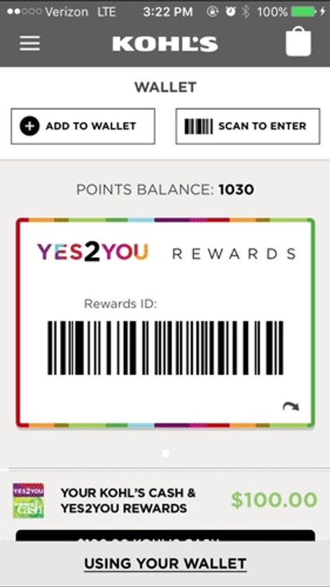 add kohls cash to wallet