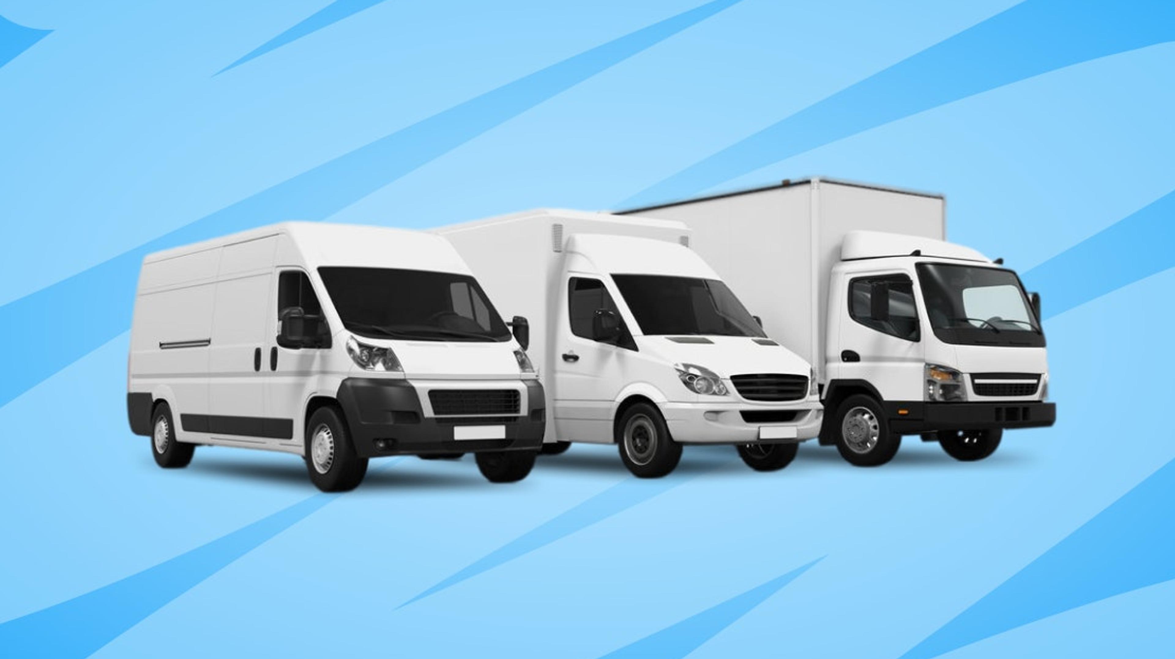 delivery trucks lined up