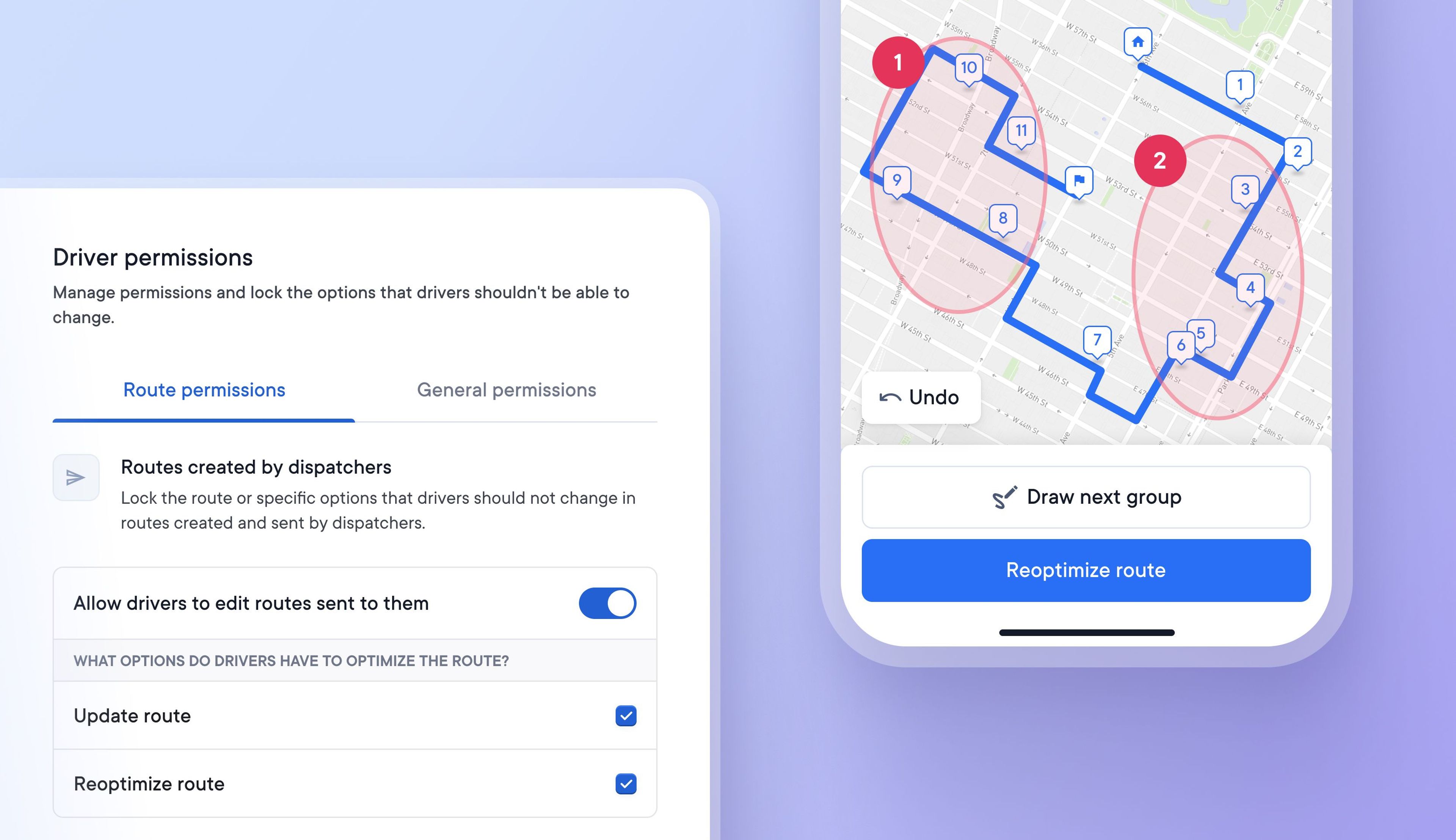 Give drivers the ability to manually order stops on their route