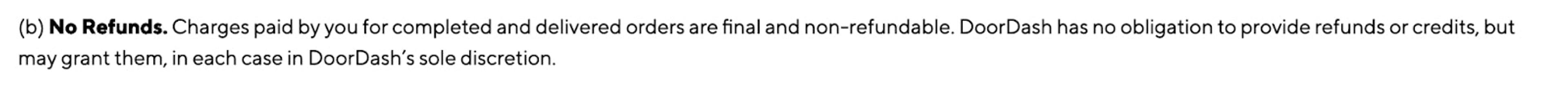 doordash refund policy