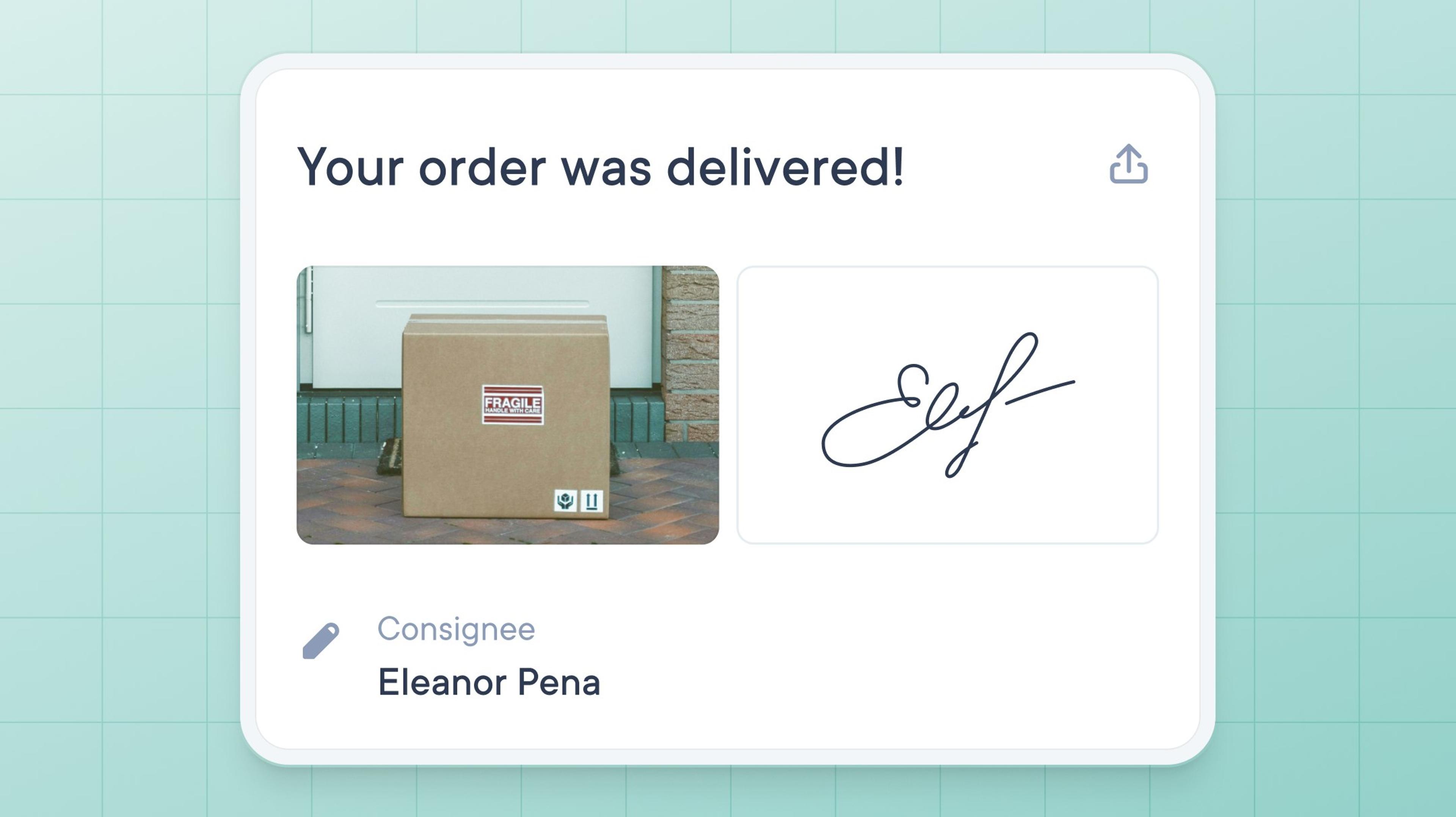 Proof of delivery with signature and photo