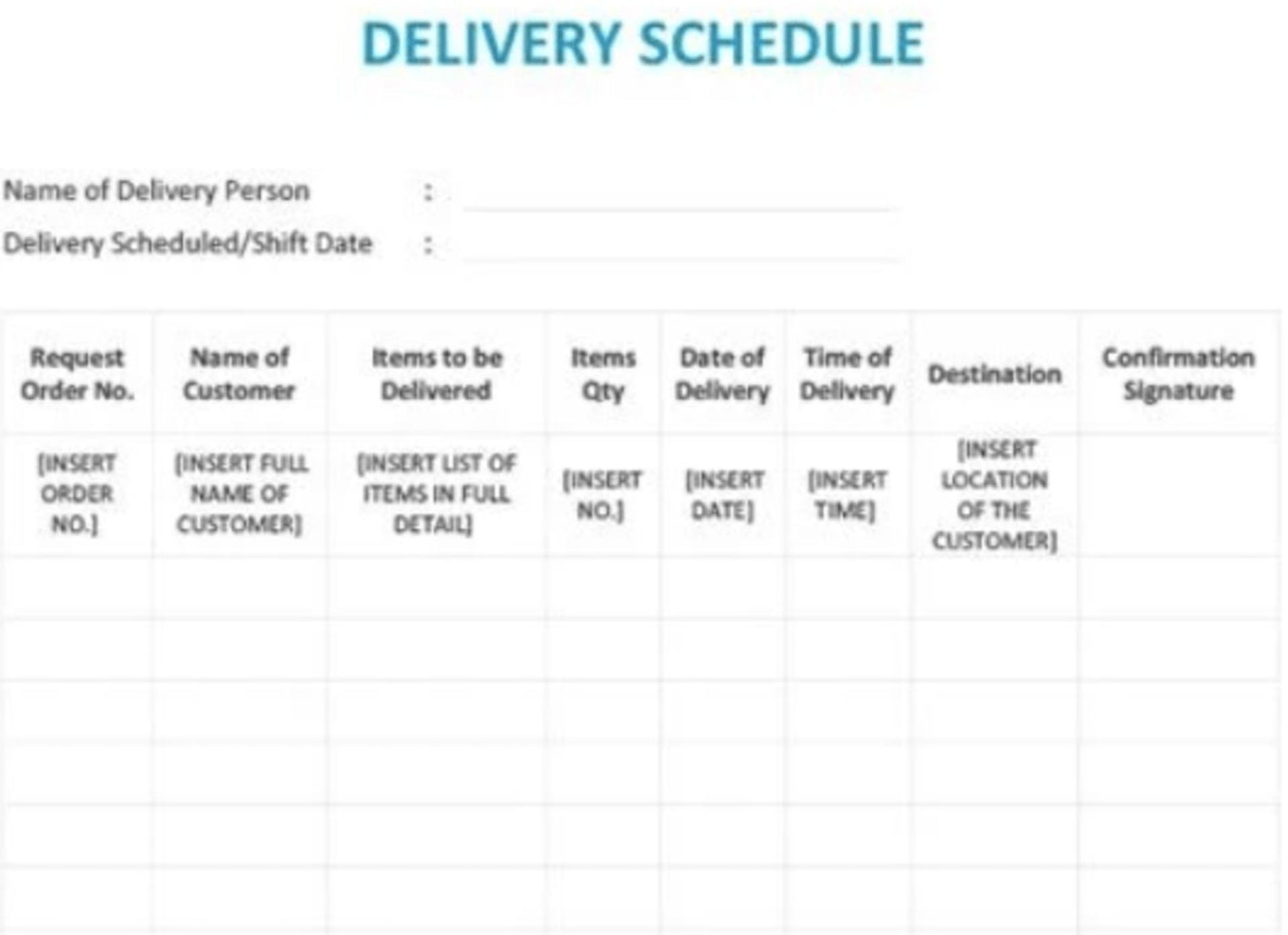 Example Car Rider Schedule 10 Driver Schedule Templates for Last Mile Delivery (Examples & Free ...