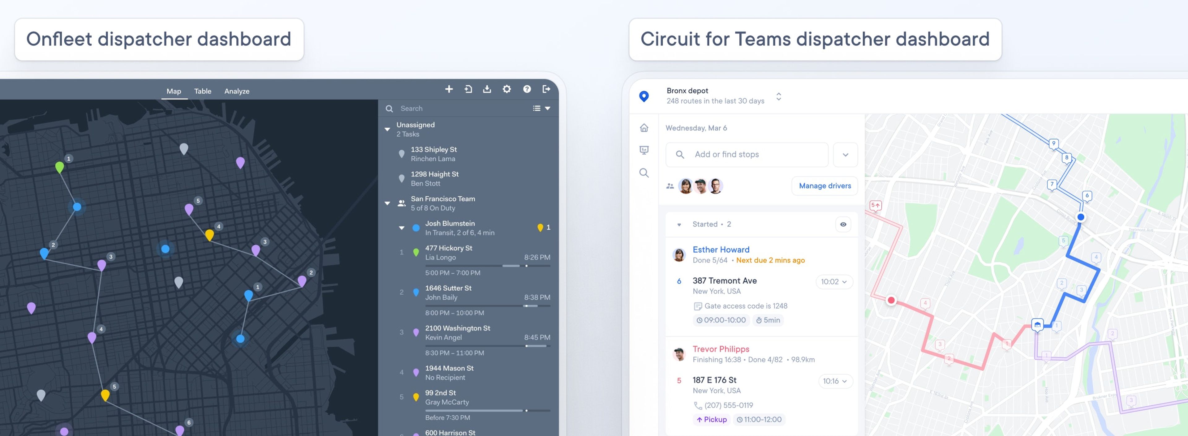 Onfleet and Spoke Dispatch dispatcher app
