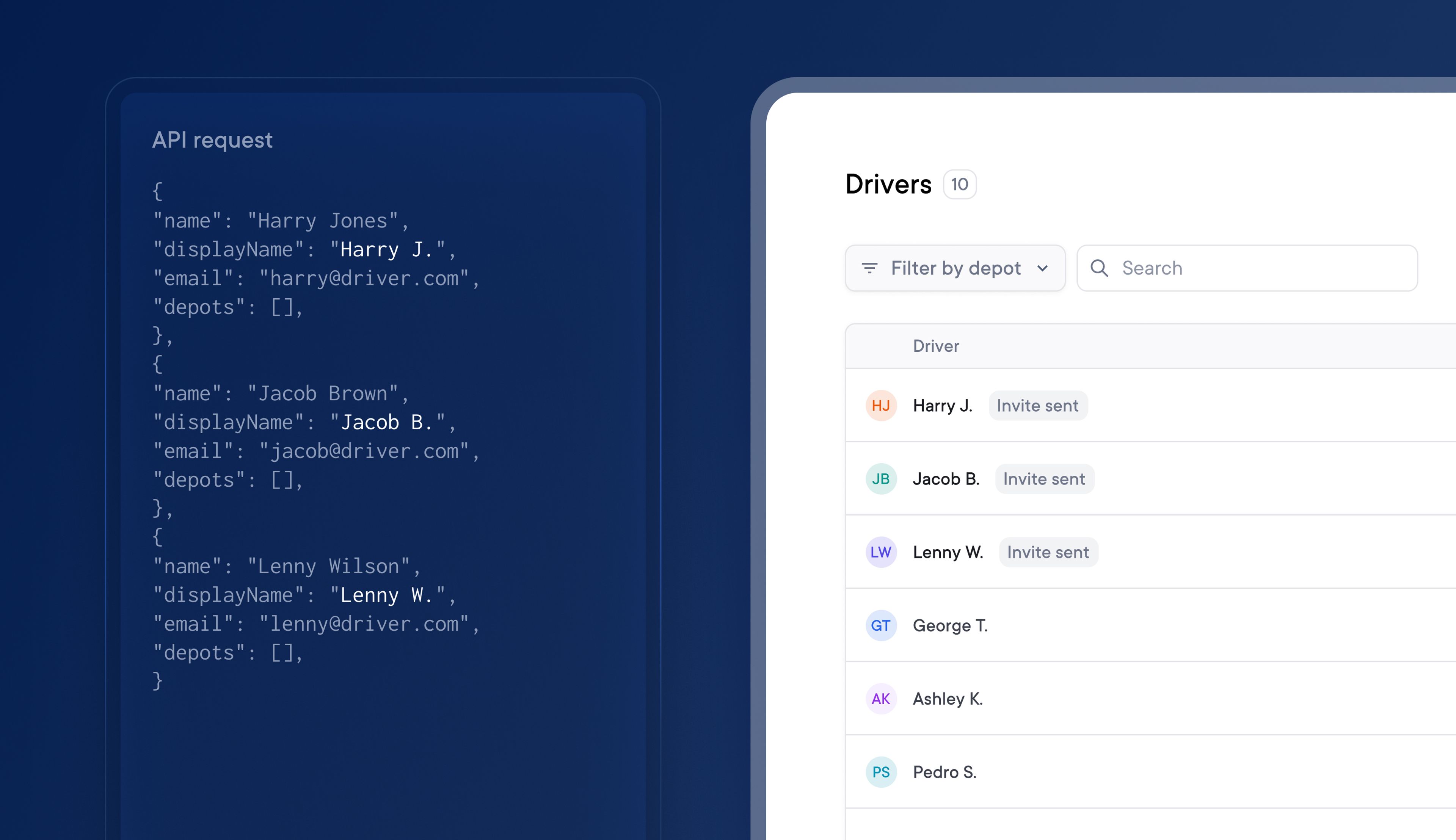 Add drivers via the API