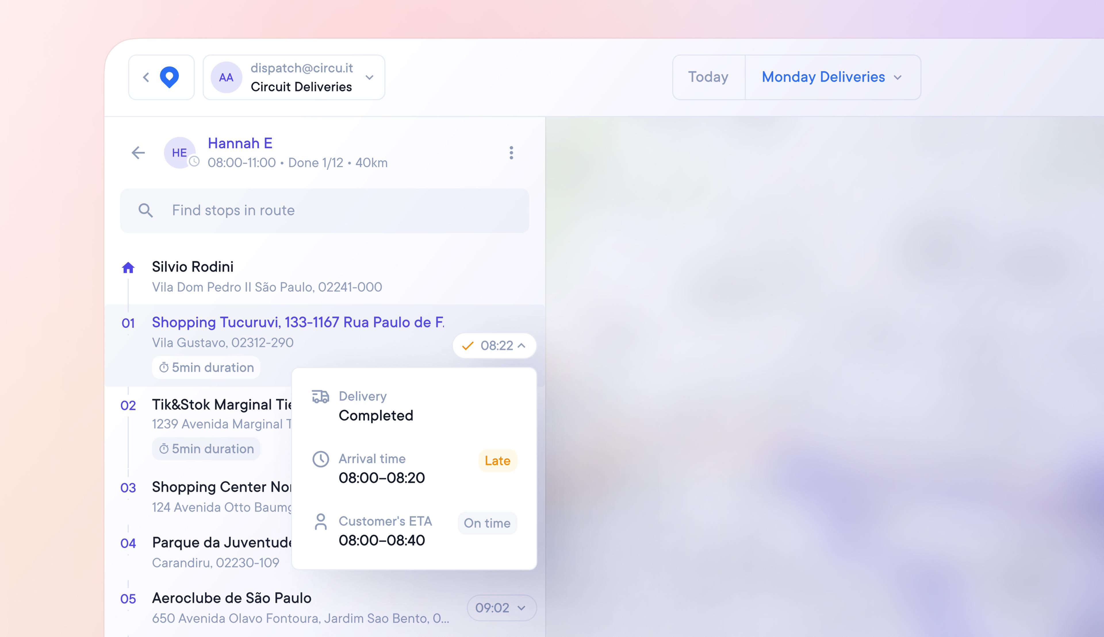 Dynamic stop status icons