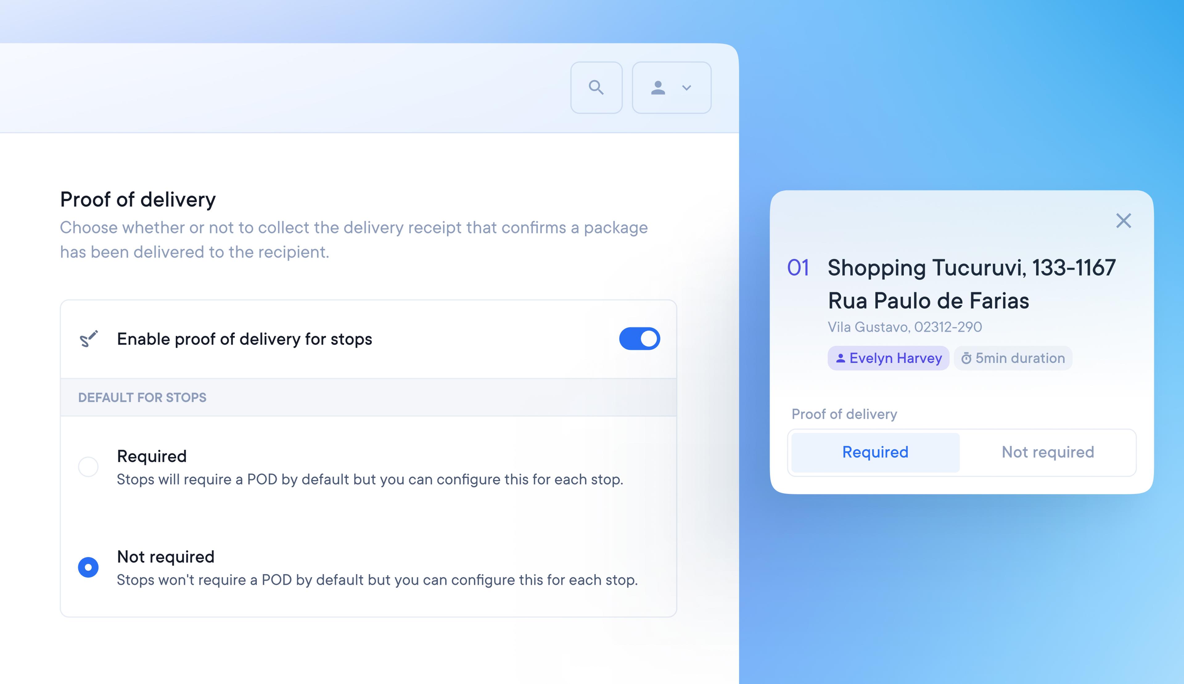 Optional proof of delivery