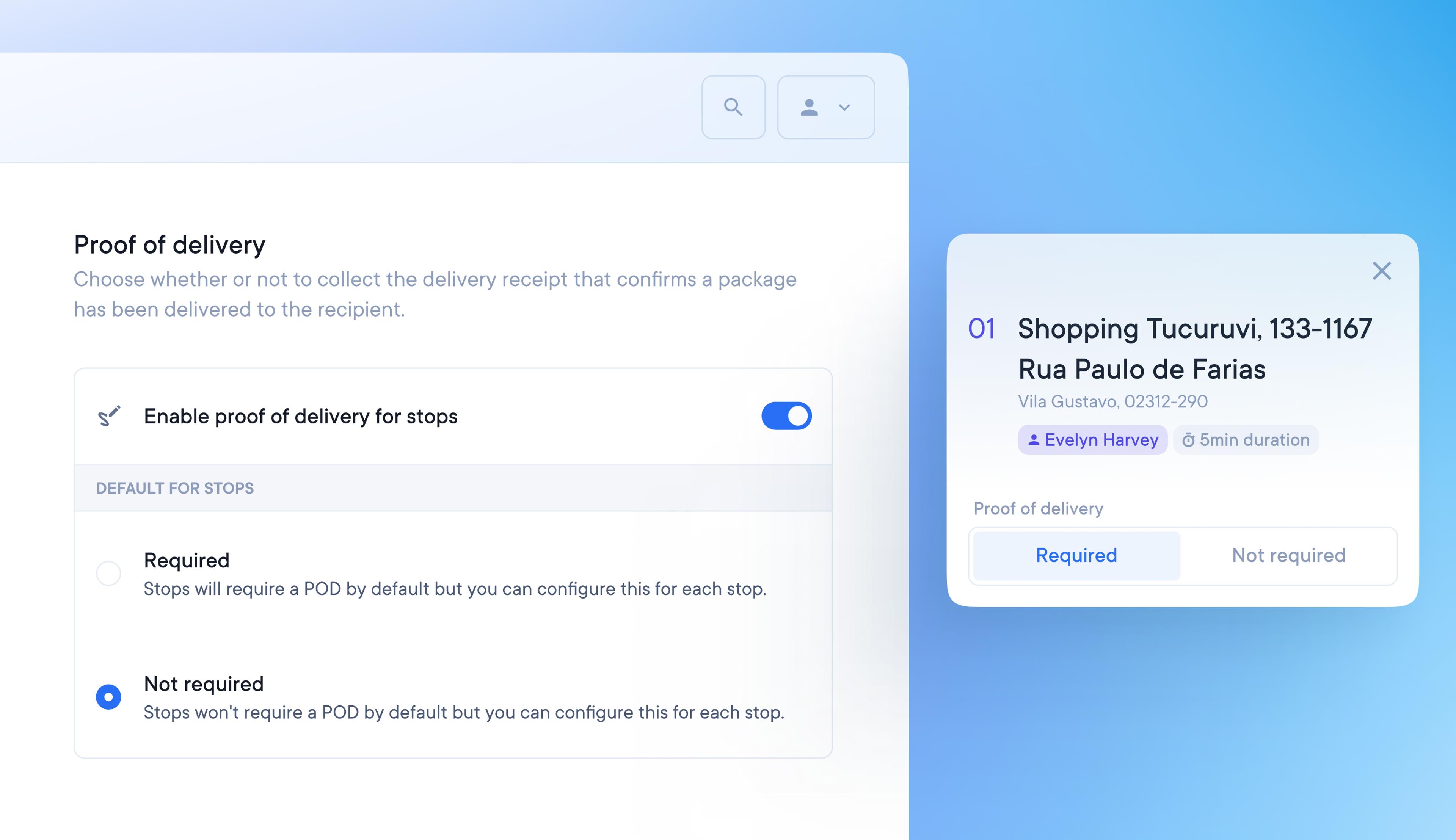 Optional proof of delivery
