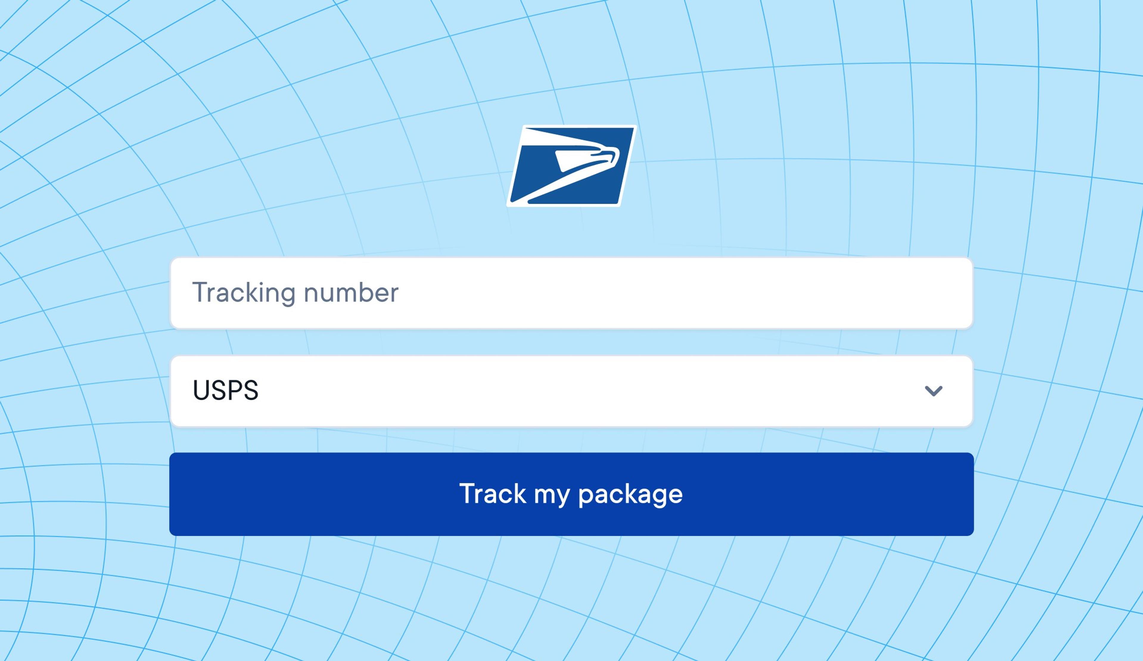 USPS search box example with tracking number
