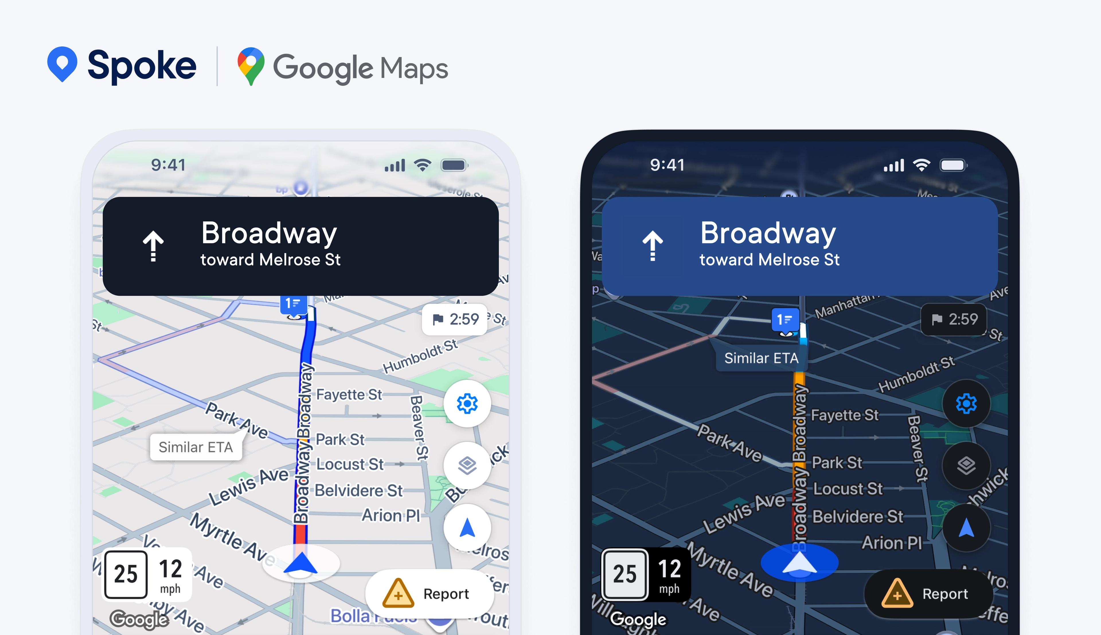 Google Maps powered navigation