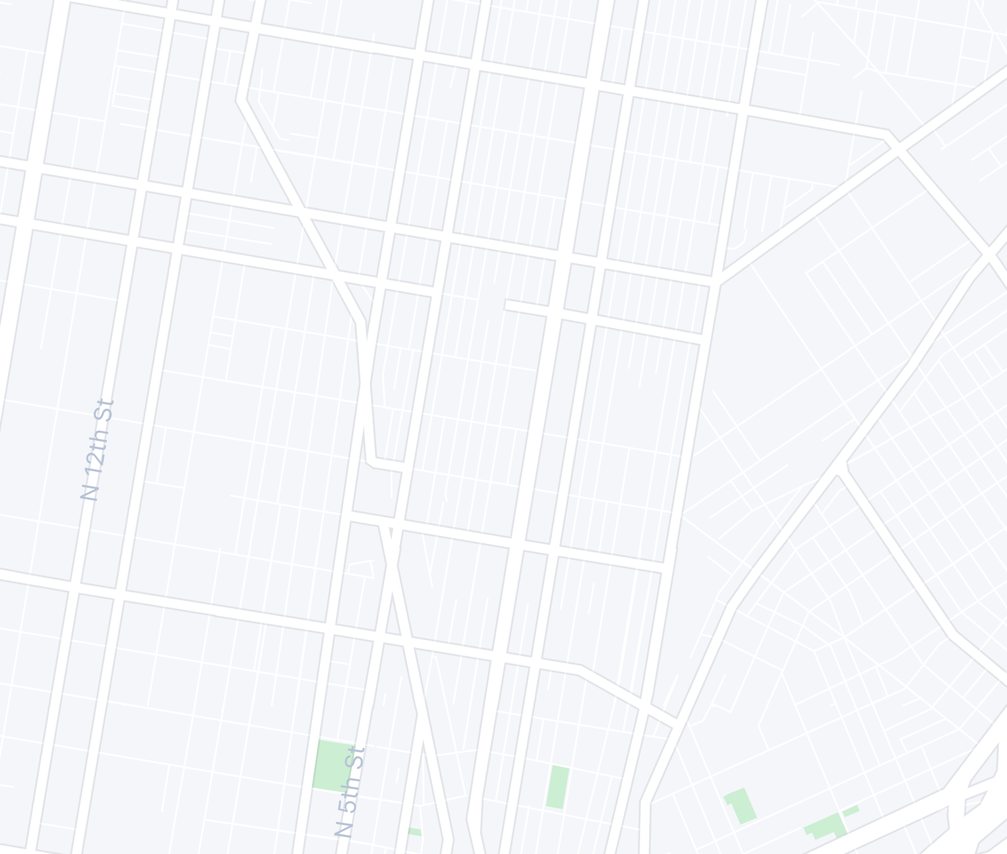 A minimalist map of a city street grid