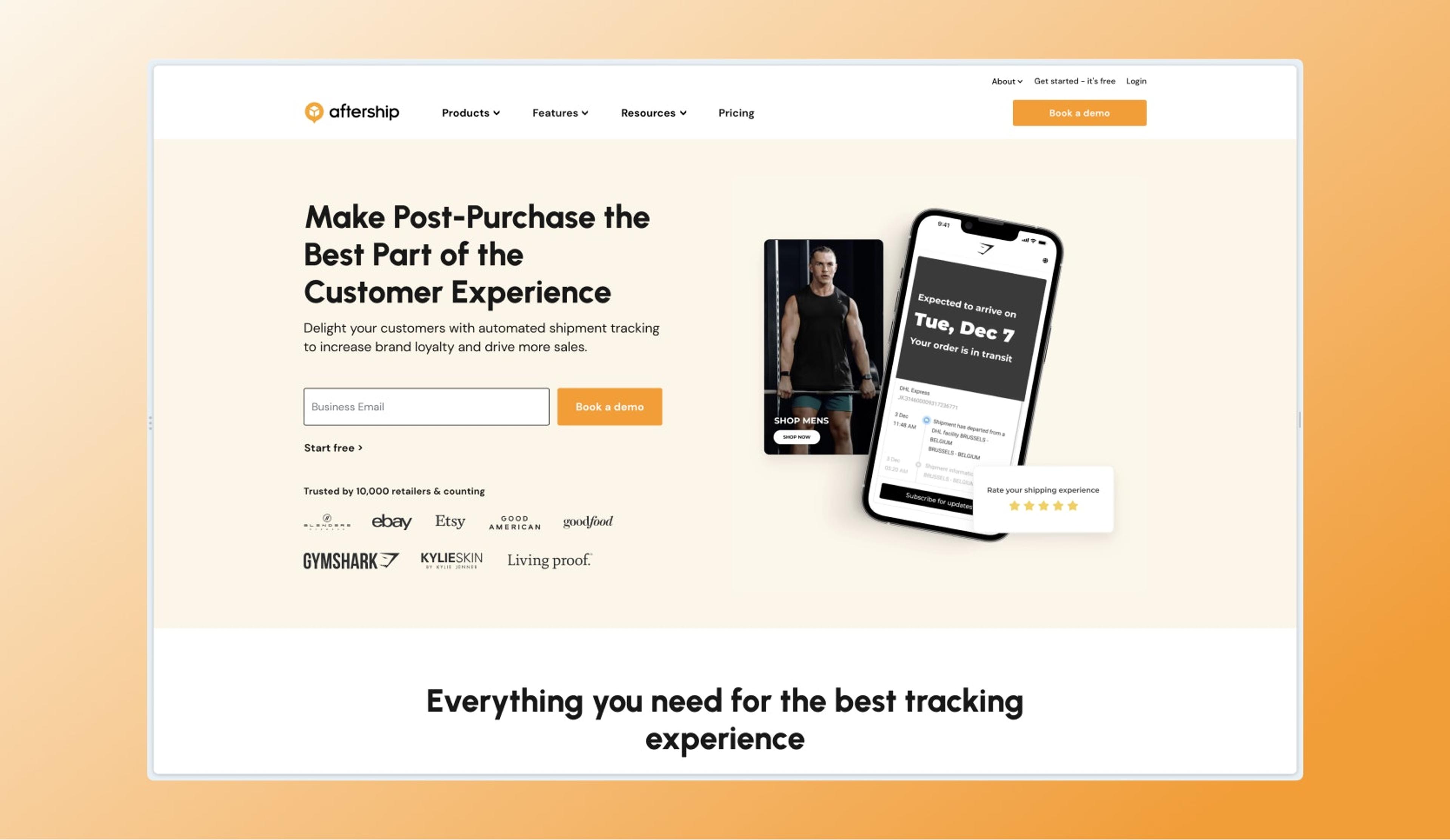 Aftership website homepage