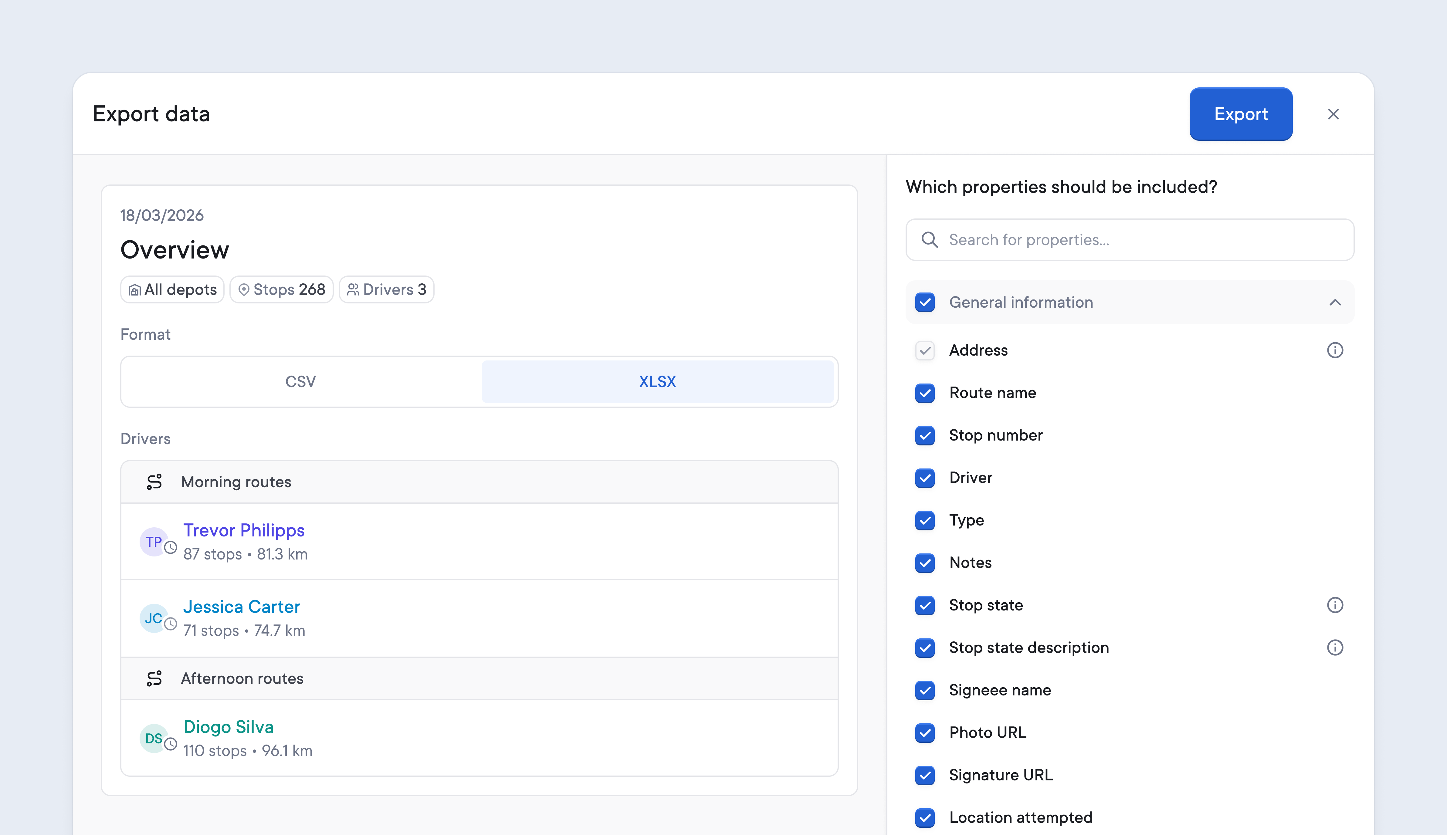 Customise exports and manifests