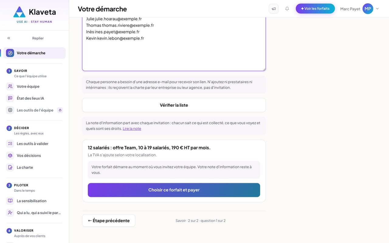 Choisir votre forfait