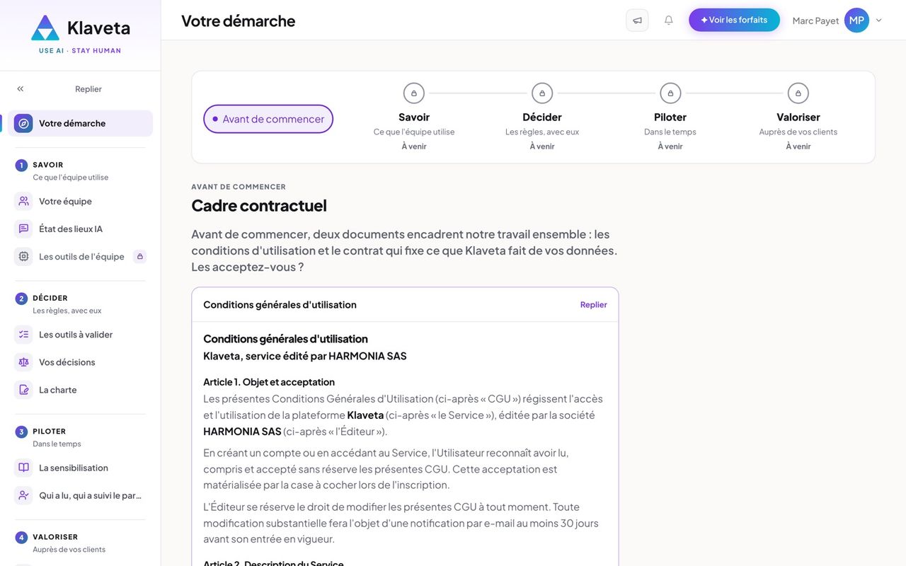 Accepter le cadre contractuel