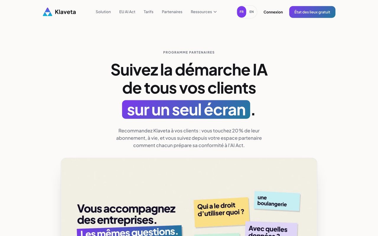 La page Partenaires