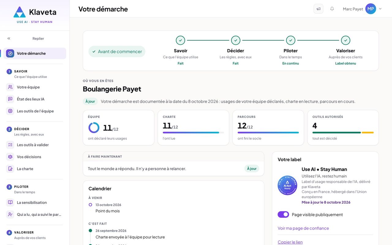 Votre démarche d'un coup d'œil