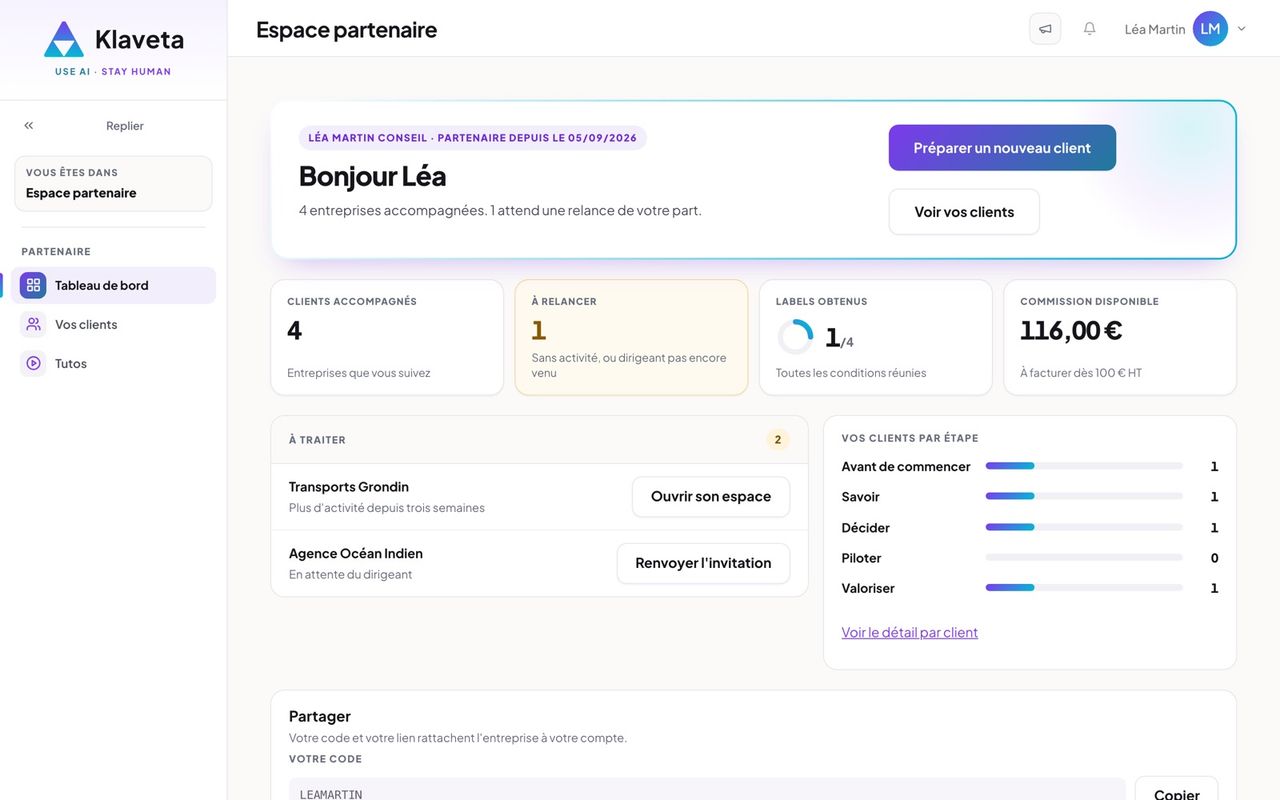 Votre tableau de bord