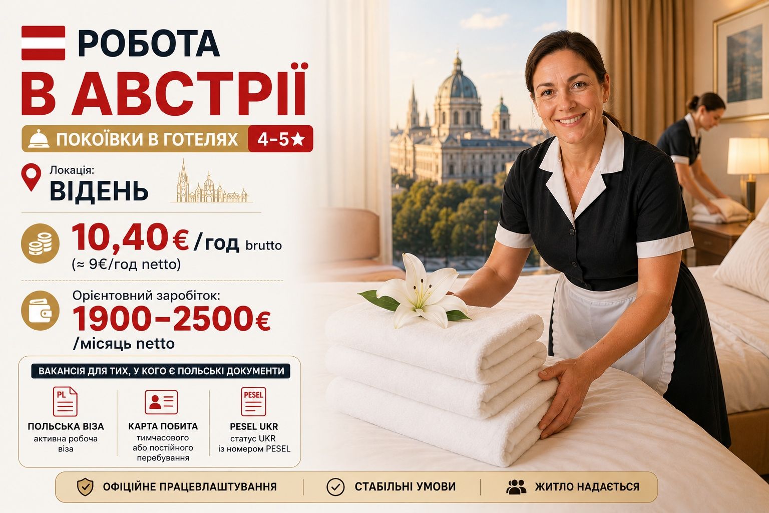 Покоївки в готелях 4–5★