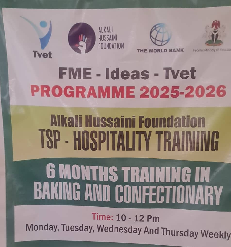 Alkali Hussaini Commences IDEAS/TVET Hospitality Training Programme