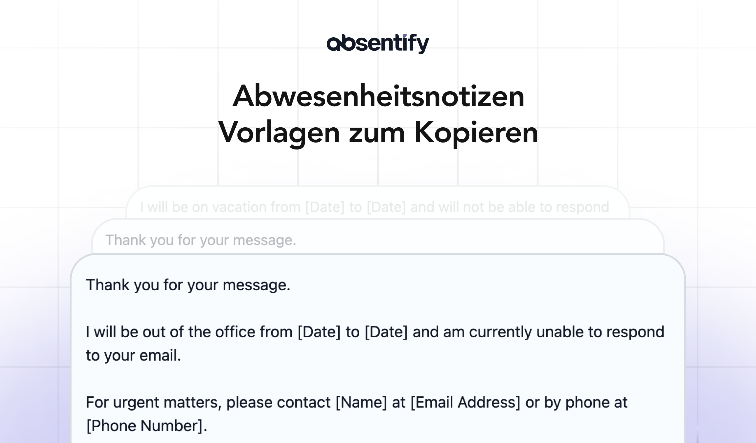 Abwesenheitsnotiz Mutterschutz Und Elternzeit Vorlage Abwesenheitsnotiz Vorlage: Sofort kopieren!