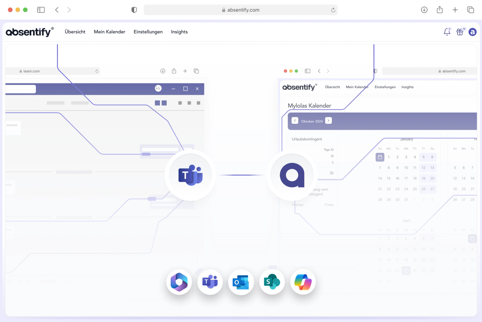 Urlaubsplaner direkt in der Teams App | absentify