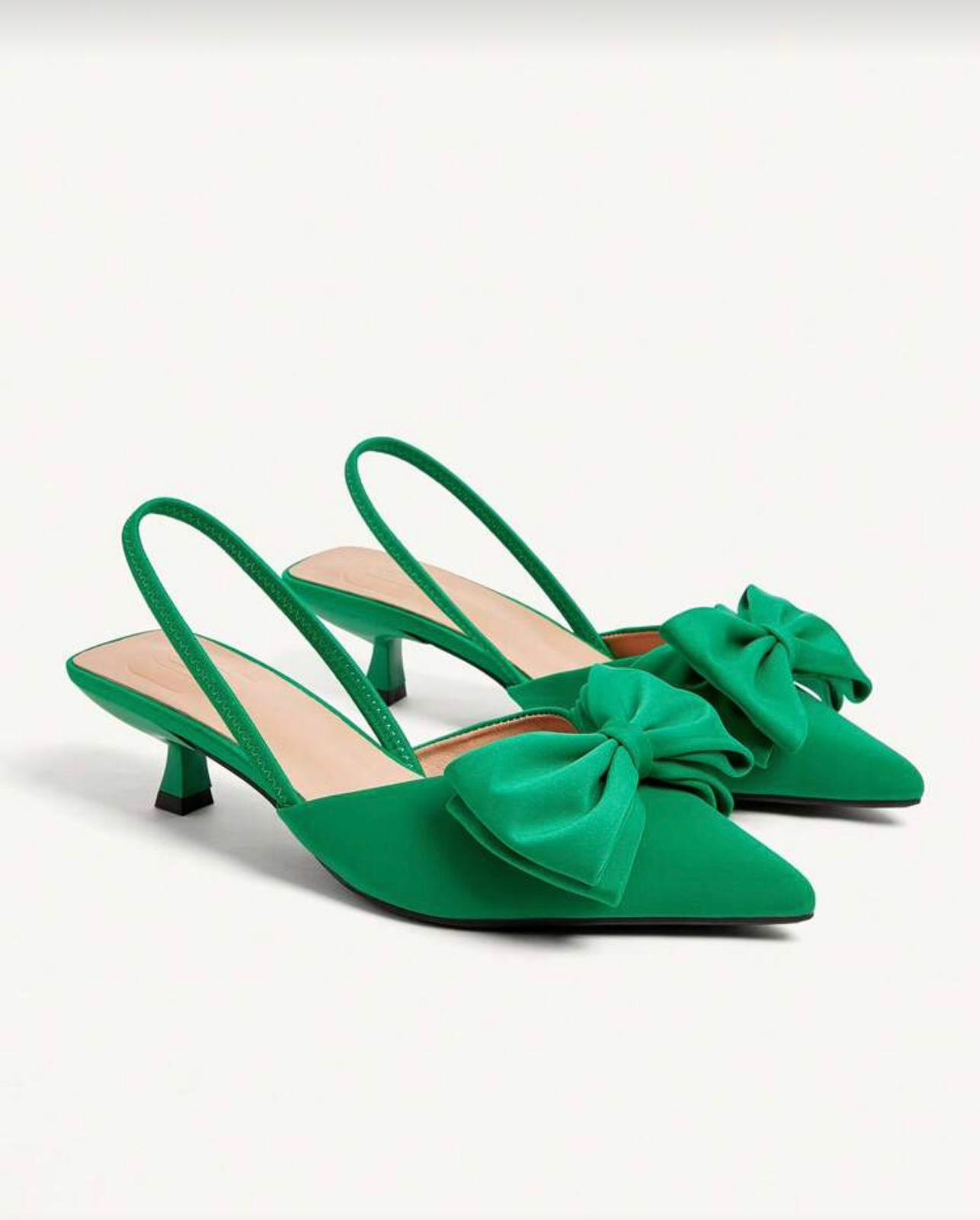 Green Strapped Heel