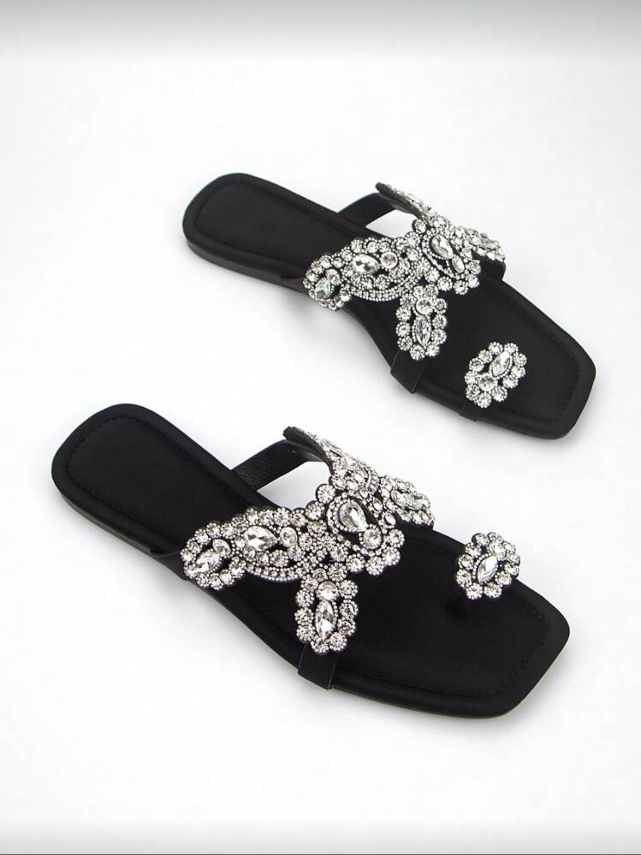 Black and Silver Slippers