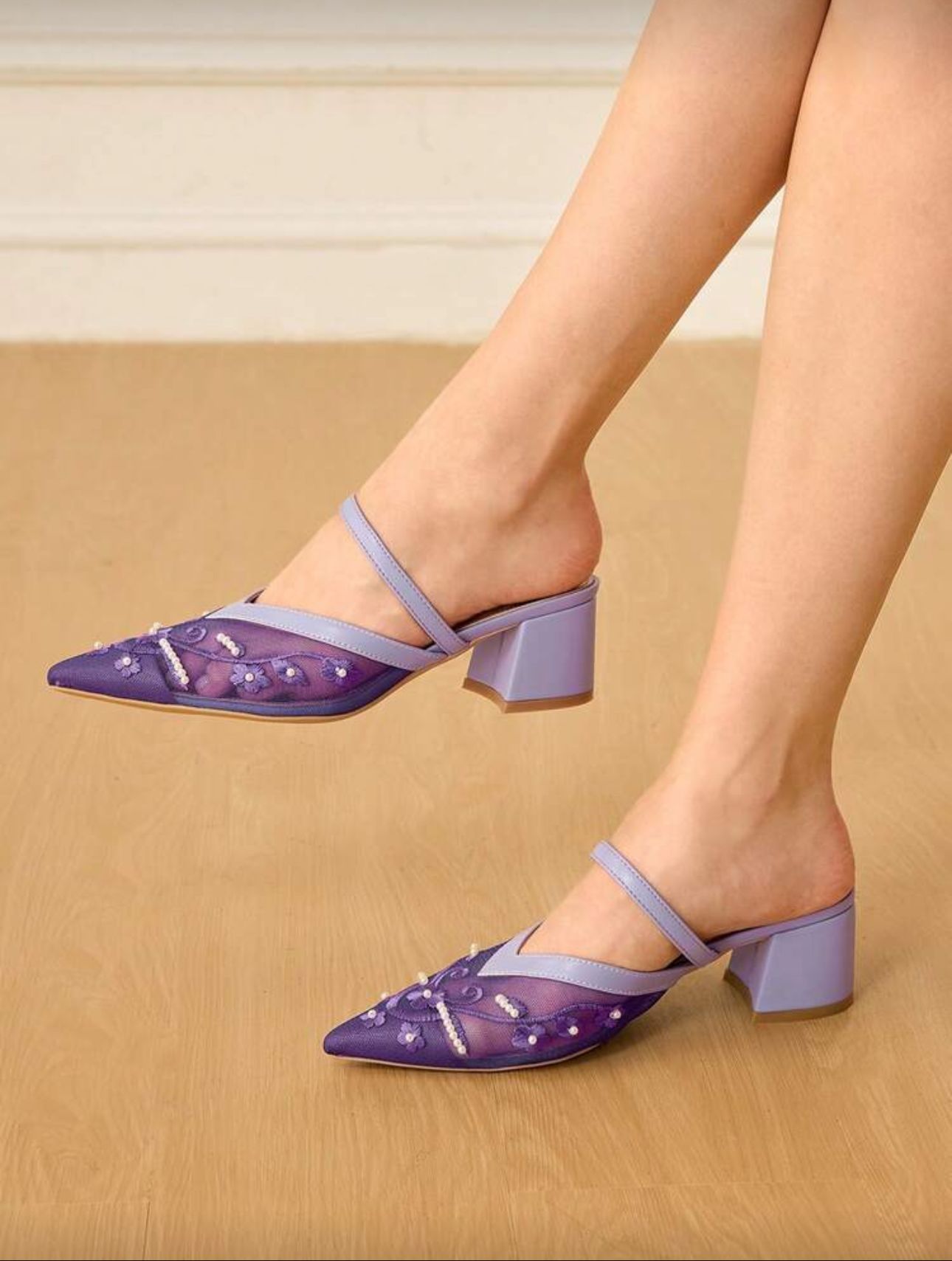 Purple Block Heel