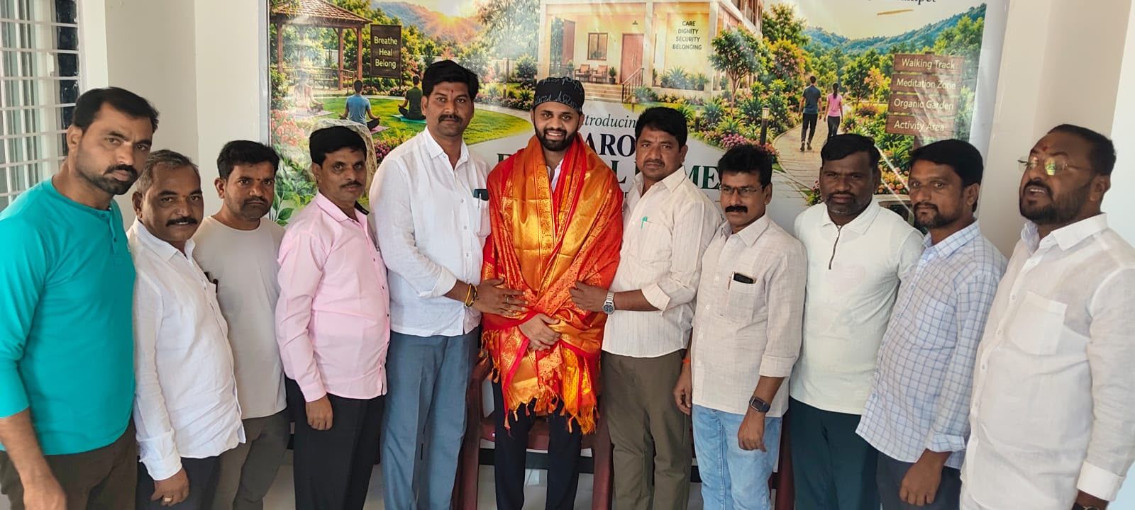 Dr. Uday Kiran felicitated by press reporters and community leaders at Bharosa Eternal Home, Achampet