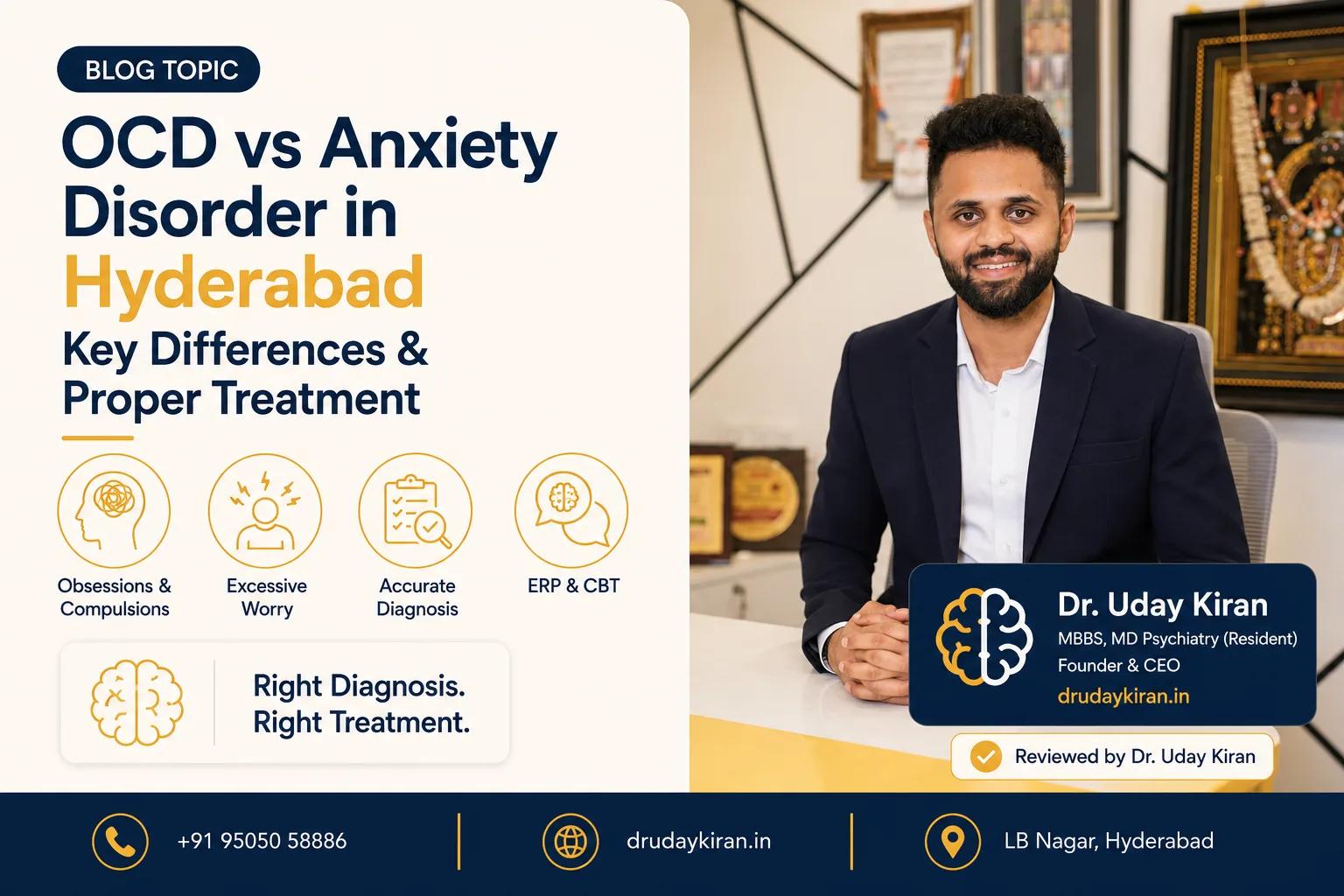 OCD vs Anxiety Disorder: Key Differences & Proper OCD Treatment in Hyderabad