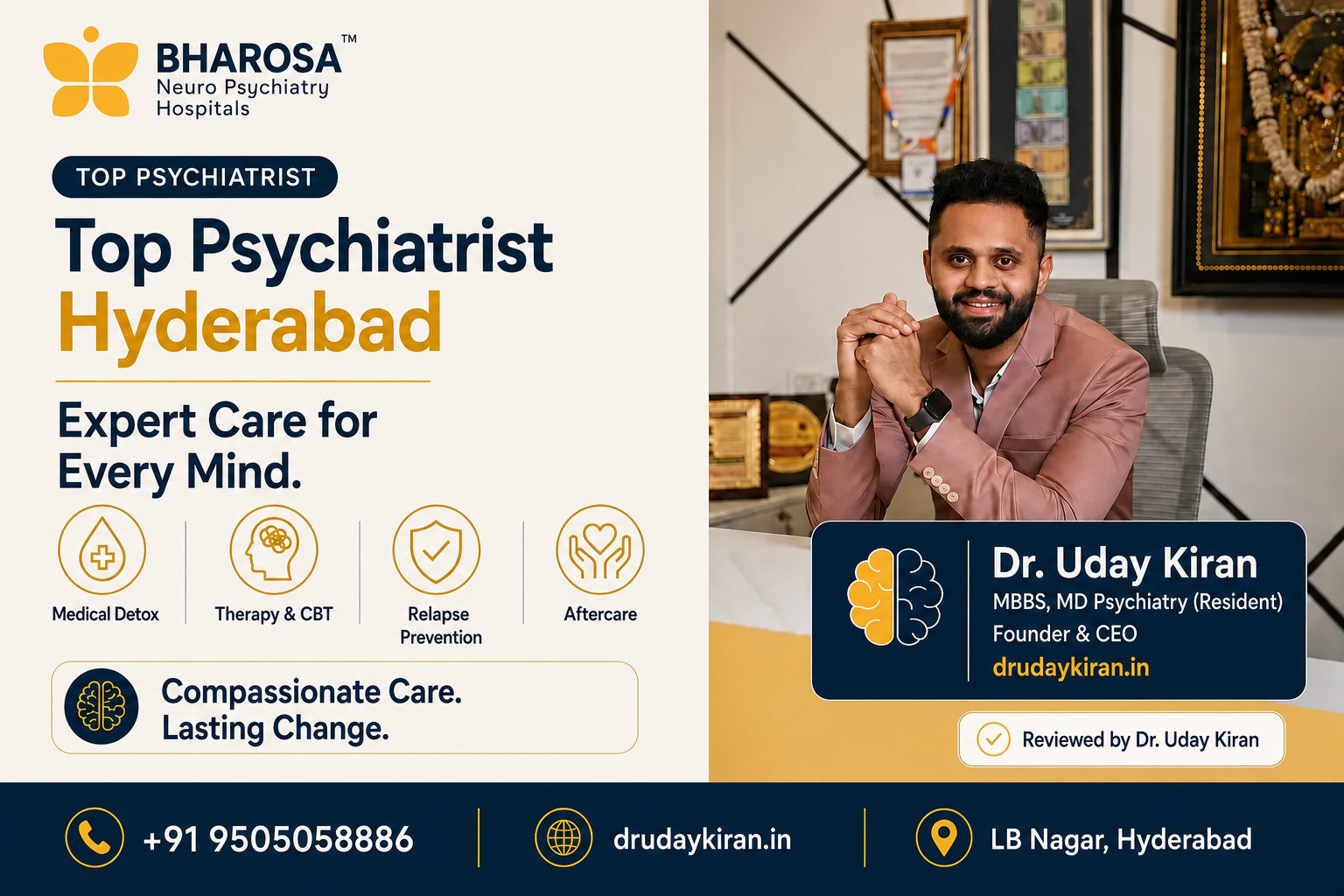 Top Psychiatrist Hyderabad: Why Patients Trust Dr. Uday Kiran