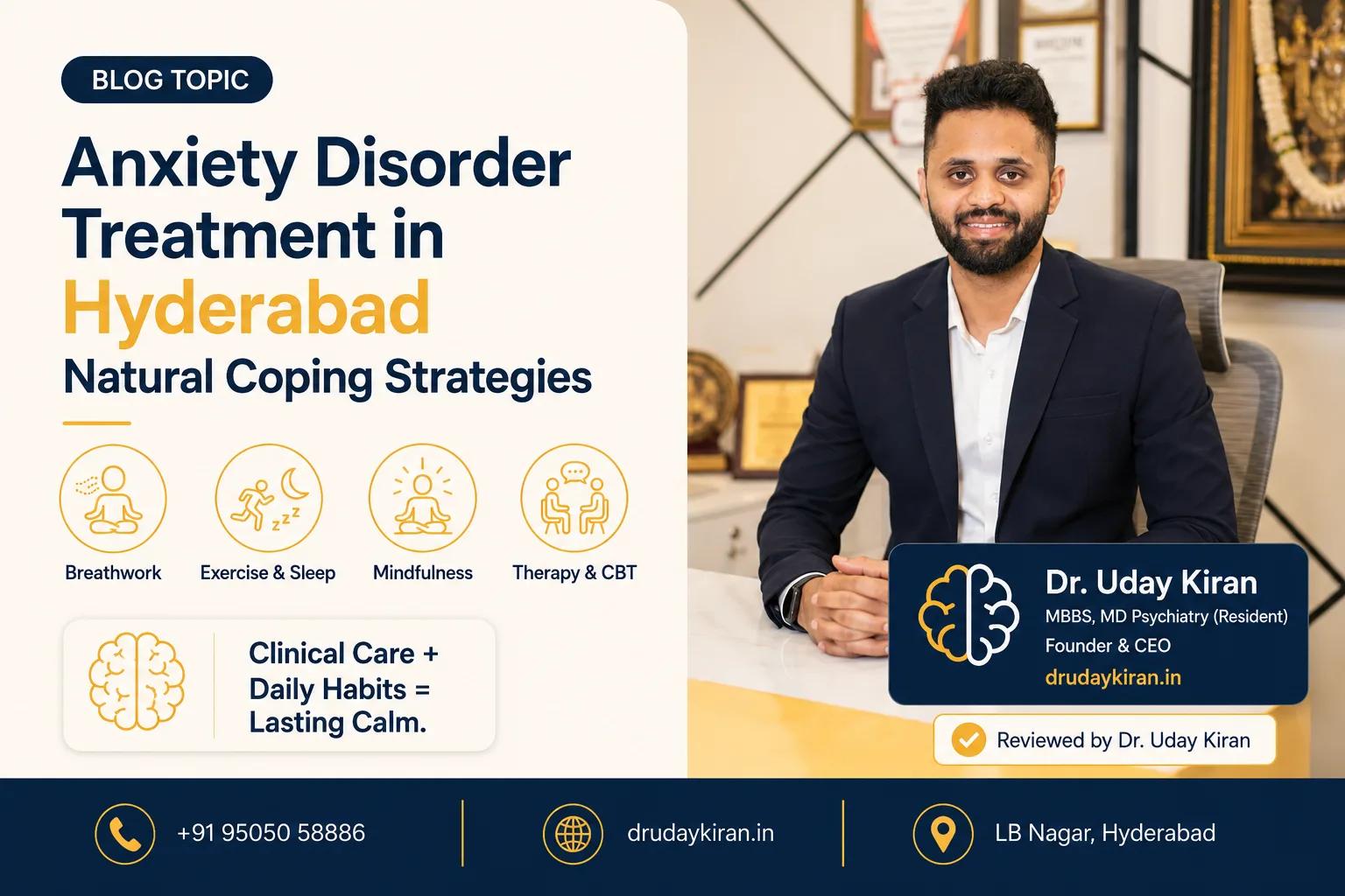 Natural Coping Strategies Alongside Anxiety Disorder Treatment in Hyderabad