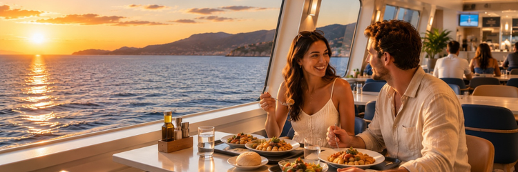Enjoy a Grimaldi Lines onboard dinner for €14.90 on Livorno–Olbia ferries