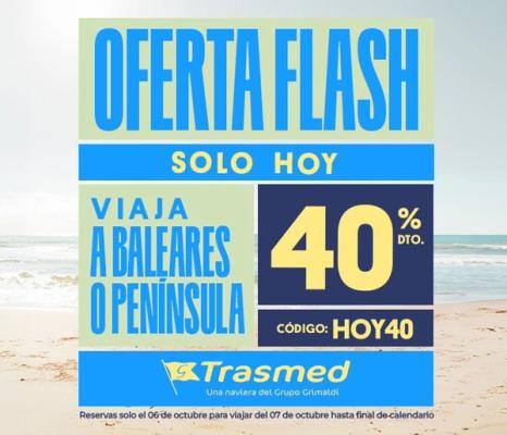 Today Only! Ferries to Balearics -40% with Trasmed
